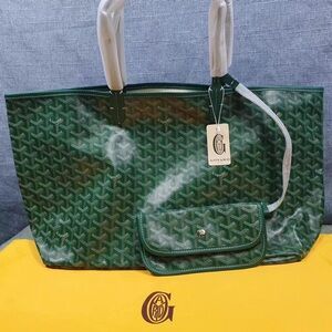 Green Goyard Saint Louis Shoulder Tote Bag